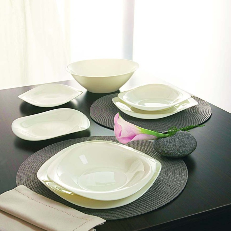 Piring Kaca Luminarc Tendency Bone Tempered Dish 22cm - 1pcs